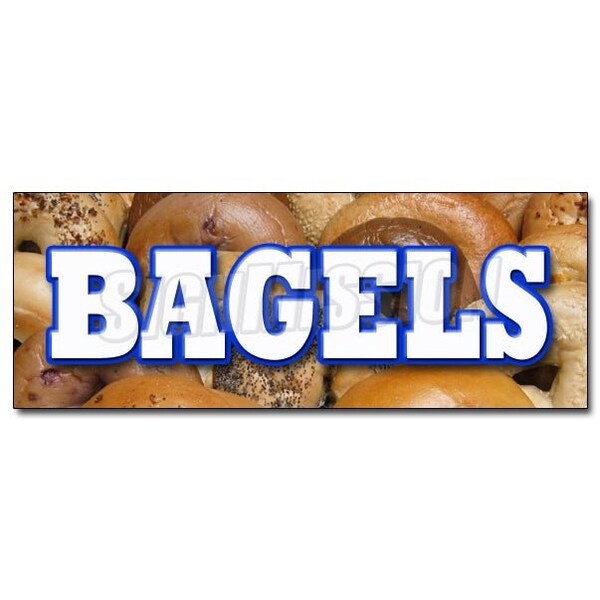 Signmission BAGELS DECAL sticker fresh bagel shop deli bakery NY New York daily take out, D-12 Bagels D-12 Bagels - main